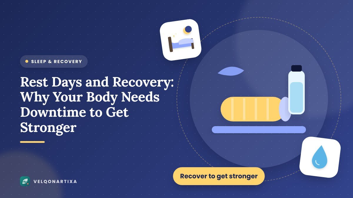 Illustration of a foam roller, exercise mat, and water bottle for workout recovery